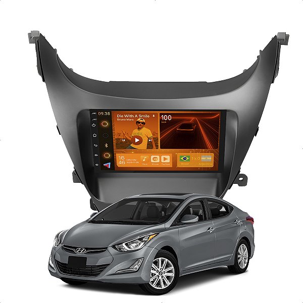 Kit Multimidia Android 2-64GB 7p Elantra 14-16 Wifi + Maps