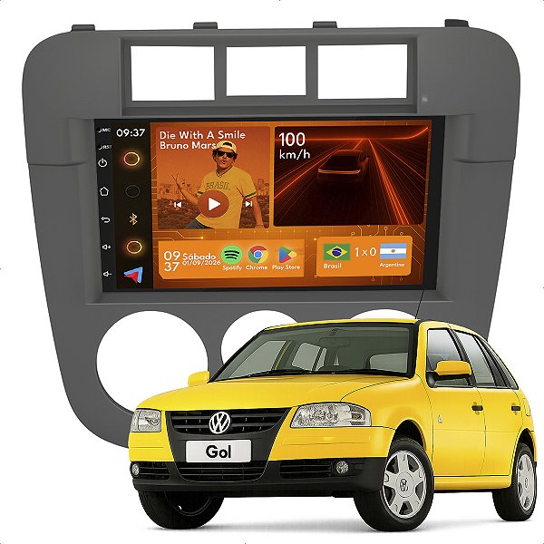 Kit Multimidia Android 2-64GB 7pol Gol G4 05-08 Spotify + Gps