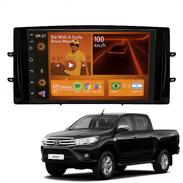 Kit Multimidia Android 2-64GB 7pol Hilux Srv 12-17 Youtube