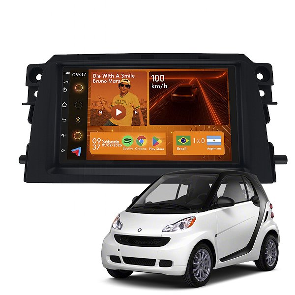 Kit Multimidia Android 2-64GB 7pol Smart Fortwo 13-16 Android Auto