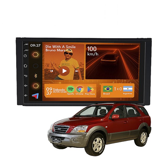 Kit Multimidia Android 2-64GB 7p Sorento 07-09 Maps + Wifi
