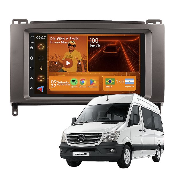 Kit Multimidia Android 2-64GB 7p Sprinter 13-19 Spotify + Maps
