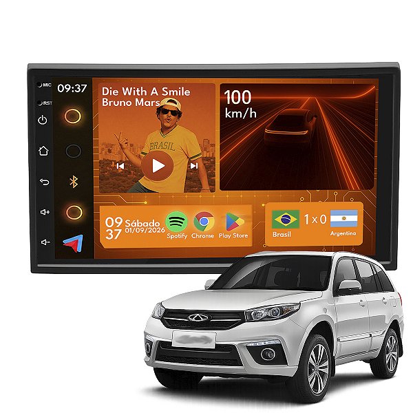 Kit Multimidia Android 2-64GB 7p Tiggo 10-15 Carplay + Gps