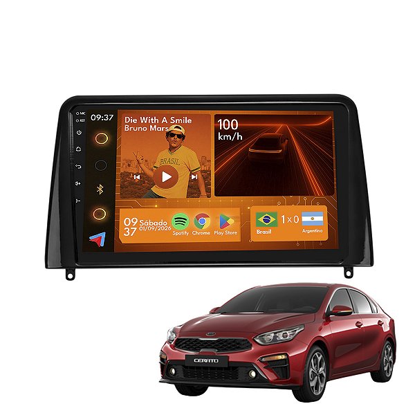 Kit Multimidia Android 2+64gb 9p Cerato 20-22 Câmera De Ré