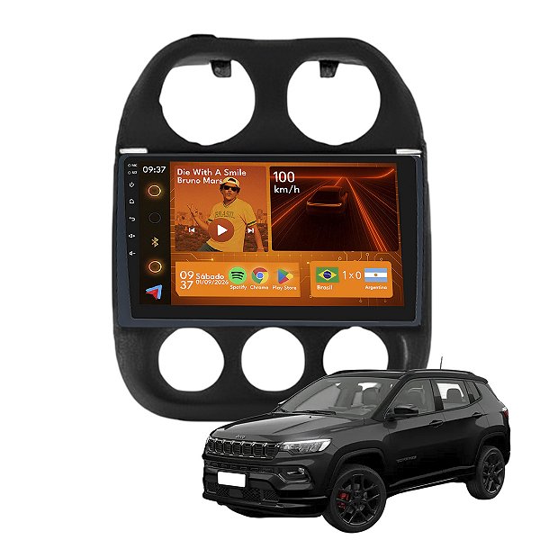 Kit Multimidia Android 2+64gb 9p Compass 12-15 Câmera De Ré