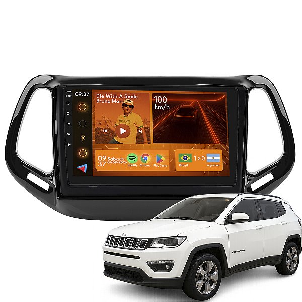 Kit Multimidia Android 2-64gb 9p Compass 17-21 Carplay + Gps