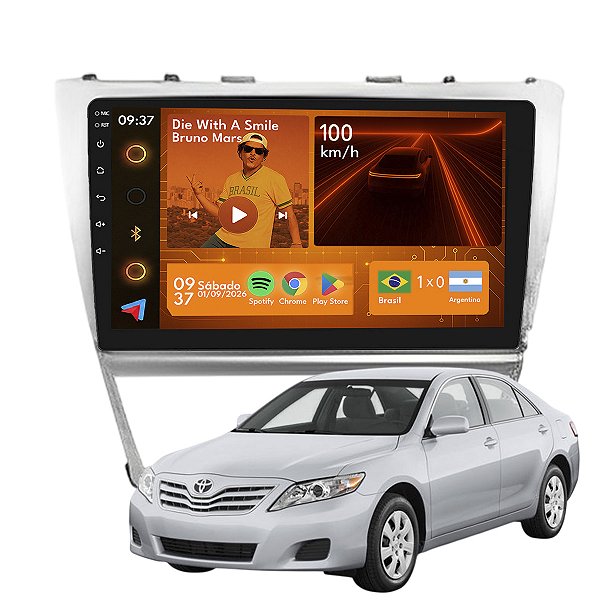 Kit Multimidia Android 2+64gb 9p Camry 07-11 Câmera De Ré