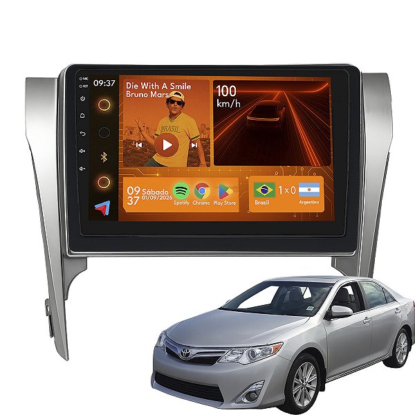 Kit Multimidia Android 2+64gb 9p Camry 12-17 Carplay + Gps