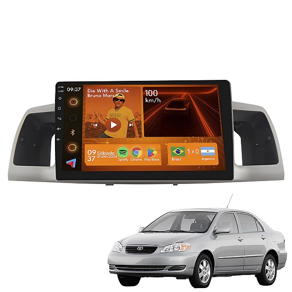 Kit Multimidia Android 2+64gb 9p Corolla 03-08 Youtube + Gps