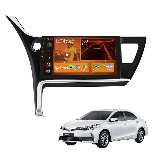 Kit Multimidia Android 2+64gb 9p Corolla 18-19 Carplay + Gps
