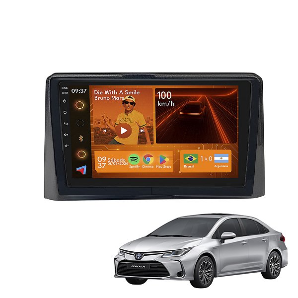 Kit Multimidia Android 2-64gb 9p Corolla 20-23 Maps + Gps