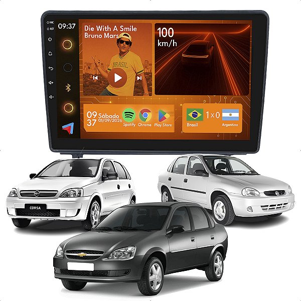 Kit Multimidia Android 2+64gb 9p Corsa 95-16 Youtube + Wifi