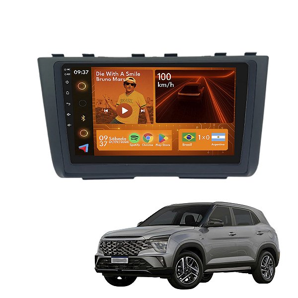 Kit Multimidia Android 2-64gb 9p Creta 22-24 Youtube + Maps