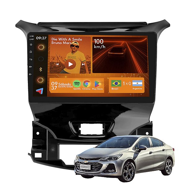 Kit Multimidia Android 2-64gb 9p Cruze 17-21 Câmera De Ré