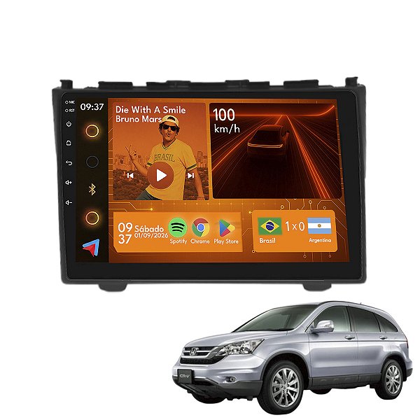 Kit Multimidia Android 2+64gb 9p Crv 07-11 Youtube + Wifi