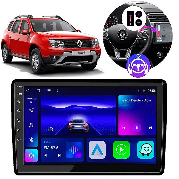 Kit Multimidia Octa-Core 9" Duster 20-24 Carplay