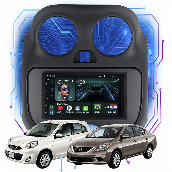 Kit Multimídia Android 7p March Versa 2011-2013 4GB+64GB GPS
