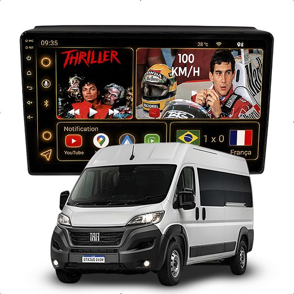 Kit Multimidia Android 9pol Octa-Core 6GB 128GB Ducato 2018-2025