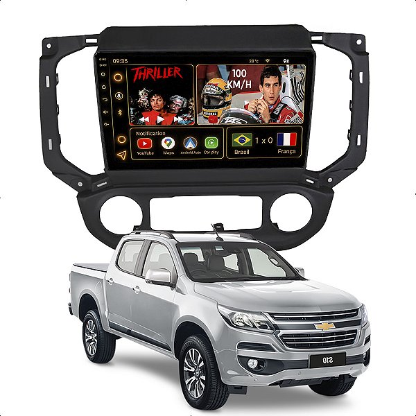 Kit Multimidia Android Octa-Core 6GB 128GB 9p Chevrolet S10 2017-2021 Gps