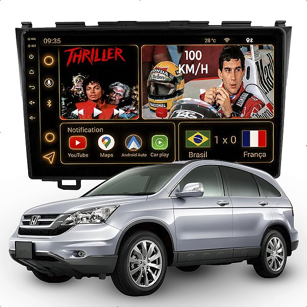 Kit Multimidia Android Octa-Core 6GB 128GB 9p Honda Crv 2007-2011 Gps