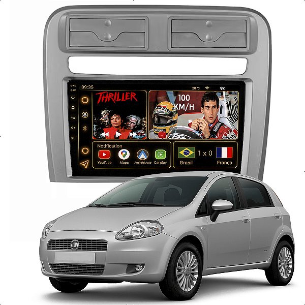 Kit Multimidia Android Octa-Core 6GB 128GB 9p Punto 2007-2014 Entrada Chip 4G