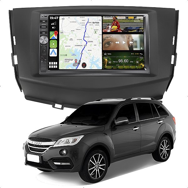 Kit Multimidia Mp5 Botão 7p X60 13-16 Câmera De Ré + Carplay