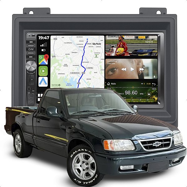 Kit Multimidia 2 Din Mp5 Botao 7p S10 95-00 Android Auto