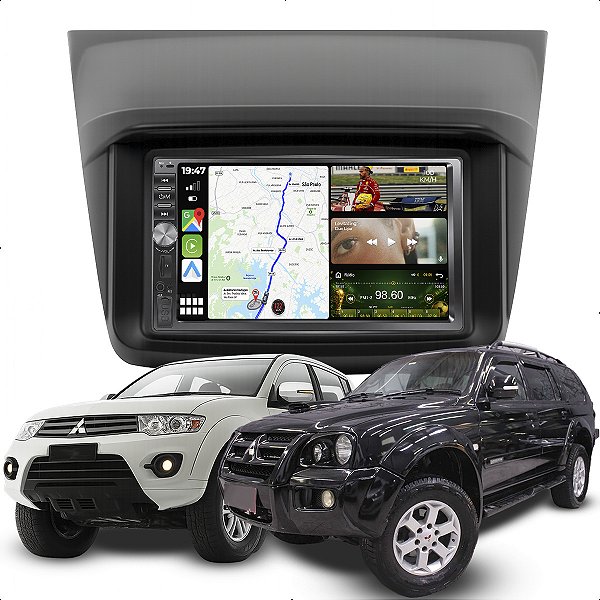 Kit Multimidia Mp5 Botão 7p L200 Triton 08-15 Pajero 10-14
