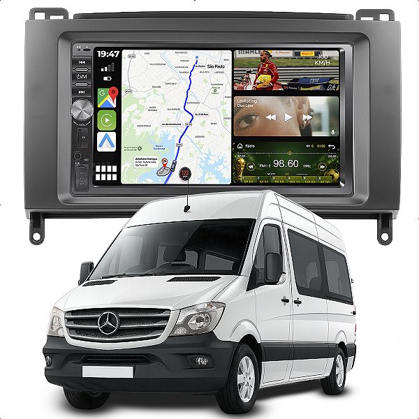 Kit Multimidia Dvd Mp5 Botao 7p Sprinter 13-19 Carplay