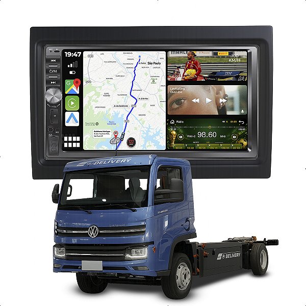 Kit Multimidia Dvd Mp5 Botão 7p Delivery 18-23 Camera De Ré