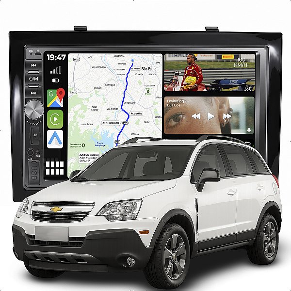 Kit Multimidia Dvd Mp5 Botão 7p Captiva 08-17 Android Auto