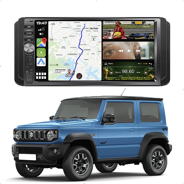 Kit Multimidia Mp5 Dvd Botão 7p Jimny 08-18 Câmera De Ré