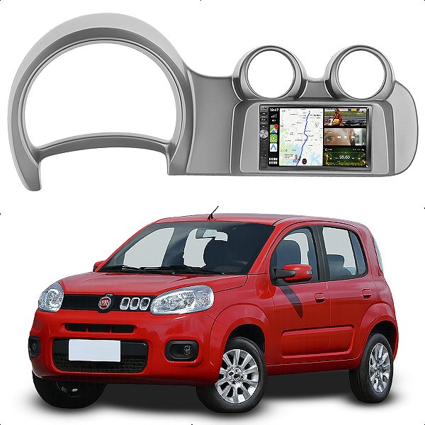 Kit Multimidia 2 Din Mp5 Botão 7p Uno 11-15 Android Auto