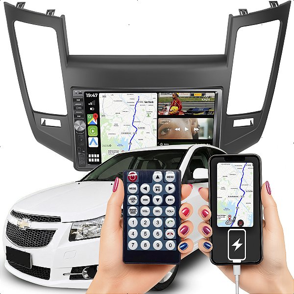 Kit Multimidia Mp5 2 Din Botao 7p Cruze 11-16 Android Auto