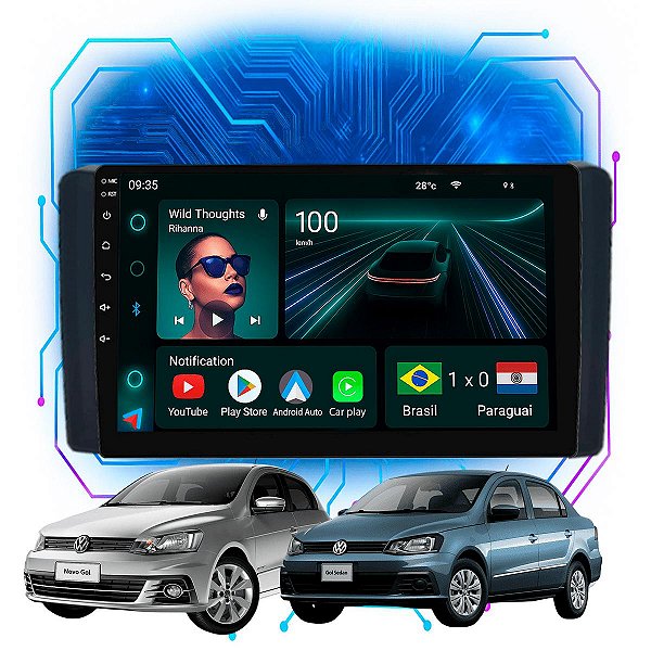 Kit Multimídia Android 9p Gol G7 G8 2018-2021 4GB+64GB Wi-Fi