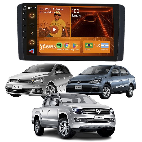 Kit Multimídia Android 9p Gol G7 Amarok 2012-2024 2GB+64GB