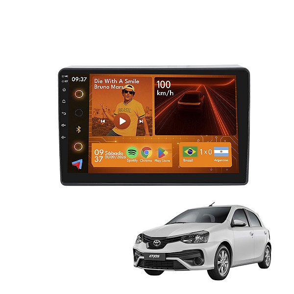 Kit Multimídia Android 2GB+64GB 9p Etios 2013-2020 Wi-Fi GPS