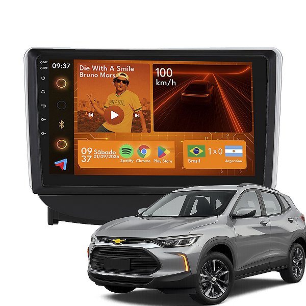 Kit Multimídia Android 2GB/64GB 9p Tracker 2020-2023 Gps