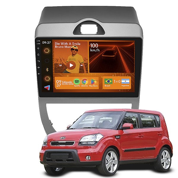 Kit Multimidia Android 2+64GB 9p Soul 2009-2012 Youtube