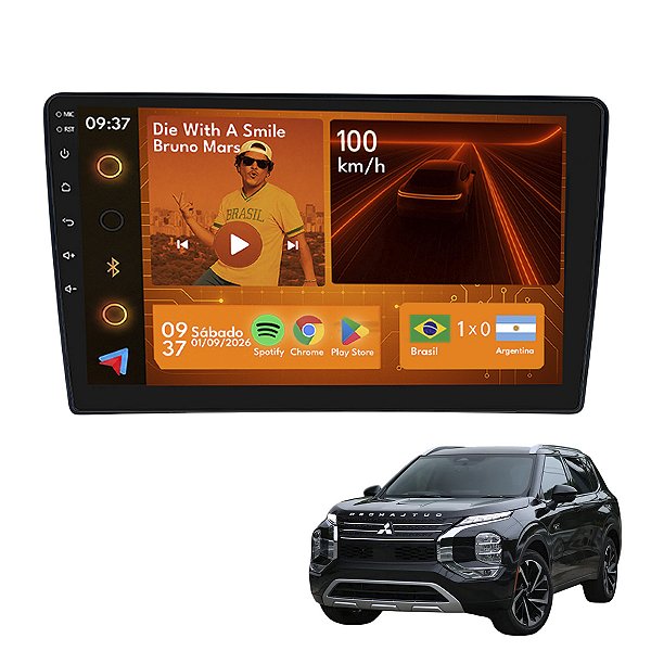 Kit Multimídia Android 2GB+64GB 9p Outlander 2014-2022 Maps