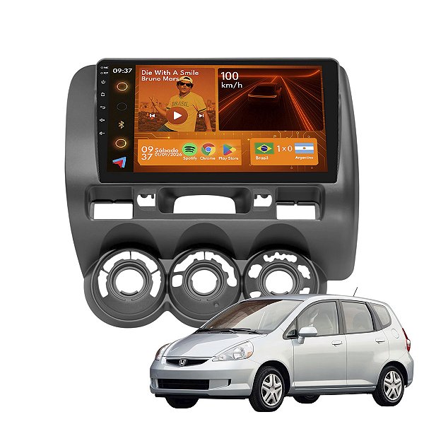 Kit Multimídia Android 2Gb 64Gb9p Fit 2004-2008 Carplay GPS