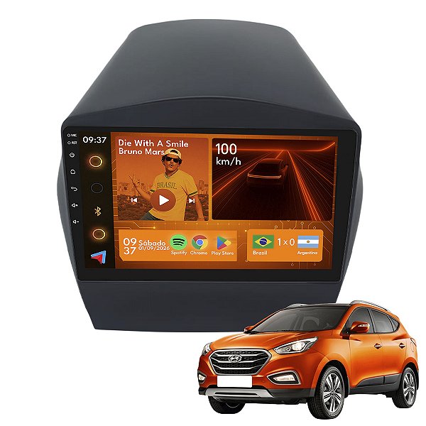 Kit Multimídia Android 2GB/64GB 9p Hyundai Ix35 2010/2022