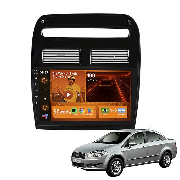 Kit Multimídia Android 2GB+64GB 9p Linea 2009-2014 Carplay