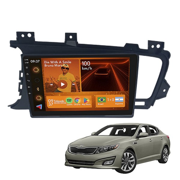 Kit Multimídia Android 2GB+64GB 9p Optima 2010-2014 Wi-Fi BT