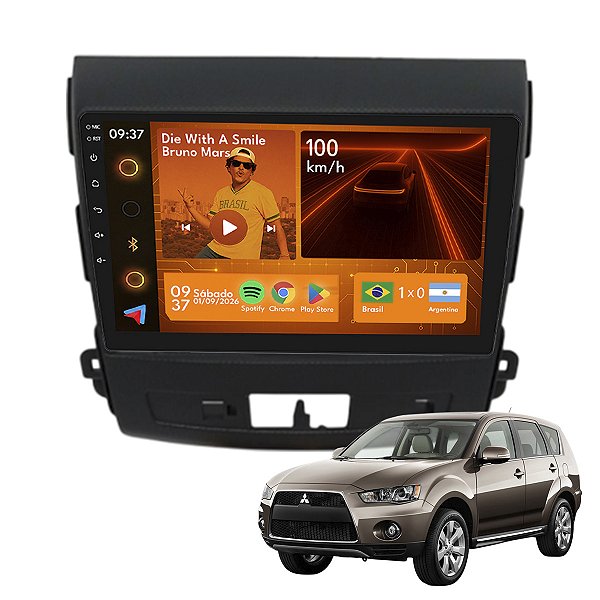 Kit Multimídia Android 2GB+64GB 9p Outlander 2008-2013 Wi-Fi