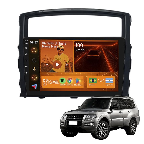 Kit Multimídia Android 2GB+64GB 9p Pajero Full 2008-2021 GPS