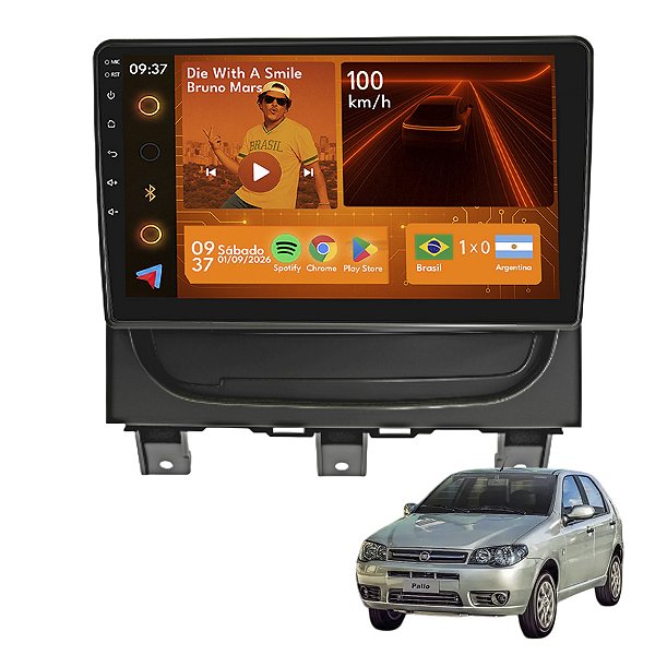 Kit Multimídia Android 2GB+64GB 9p Palio Economy 2012-2020