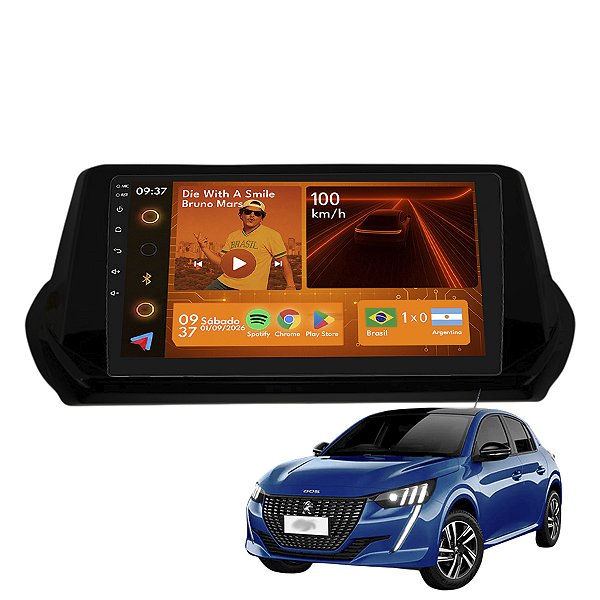 Kit Multimidia Android 2Gb+64GB 9p Peugeot 208 2021-2024