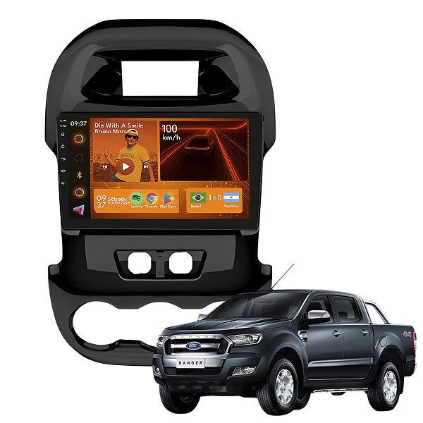 Kit Multimidia Android 2+64GB 9p Ranger 2012-2016 Carplay