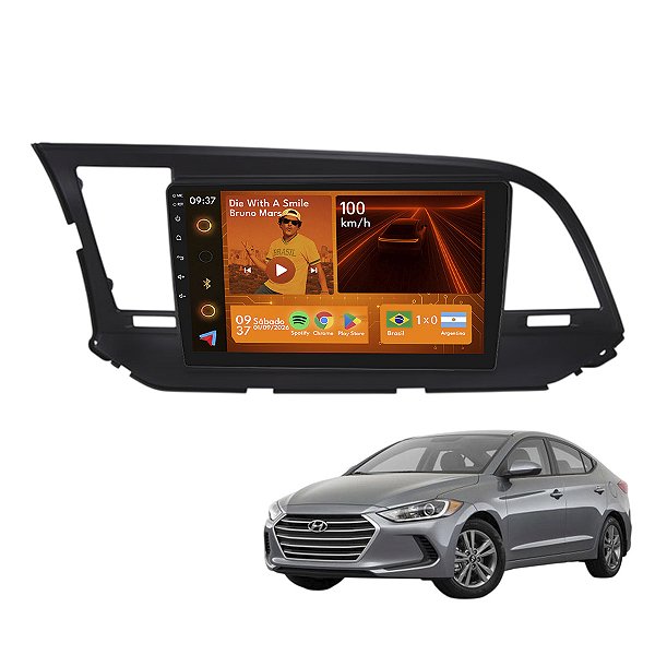 Kit Multimídia Android 9p Elantra 2017-2018 2GB+64GB Wi-Fi
